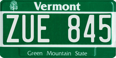 VT license plate ZUE845