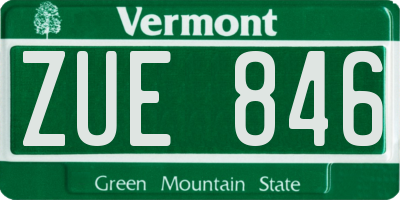 VT license plate ZUE846