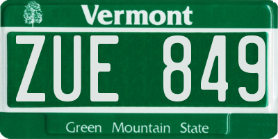 VT license plate ZUE849