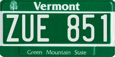 VT license plate ZUE851