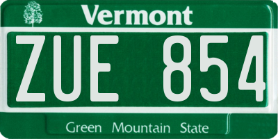 VT license plate ZUE854