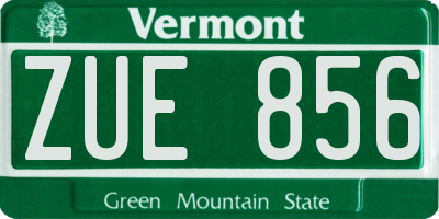 VT license plate ZUE856