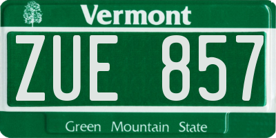 VT license plate ZUE857