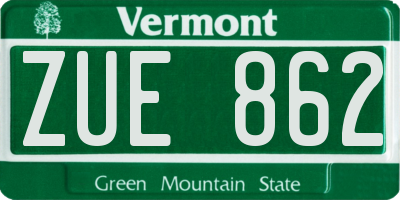 VT license plate ZUE862