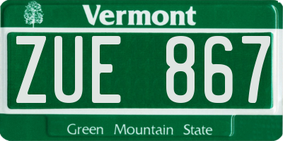 VT license plate ZUE867