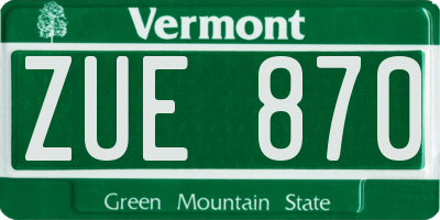 VT license plate ZUE870
