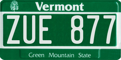 VT license plate ZUE877