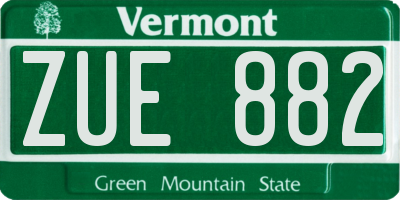 VT license plate ZUE882