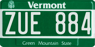VT license plate ZUE884