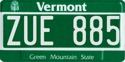 VT license plate ZUE885