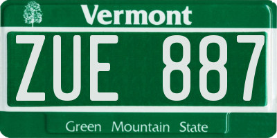 VT license plate ZUE887