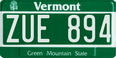 VT license plate ZUE894