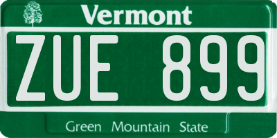 VT license plate ZUE899
