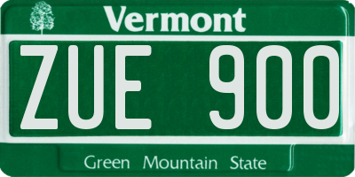 VT license plate ZUE900