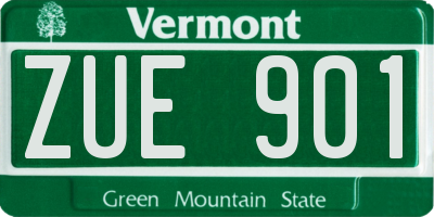 VT license plate ZUE901