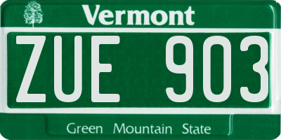 VT license plate ZUE903