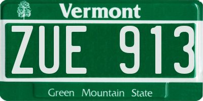 VT license plate ZUE913