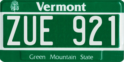 VT license plate ZUE921