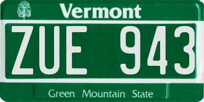 VT license plate ZUE943
