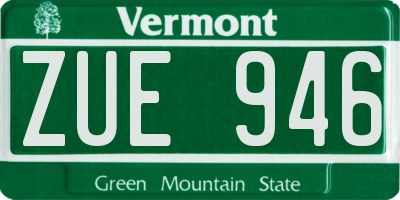 VT license plate ZUE946
