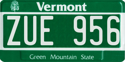 VT license plate ZUE956