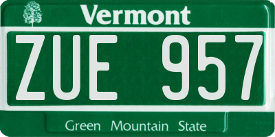 VT license plate ZUE957