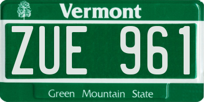 VT license plate ZUE961