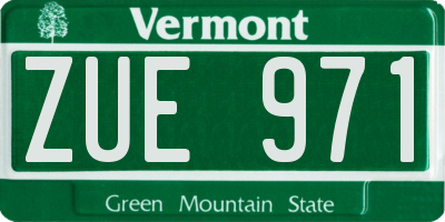 VT license plate ZUE971