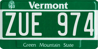 VT license plate ZUE974