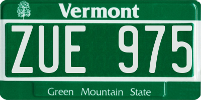 VT license plate ZUE975