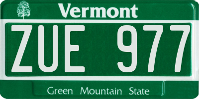 VT license plate ZUE977