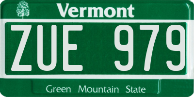 VT license plate ZUE979