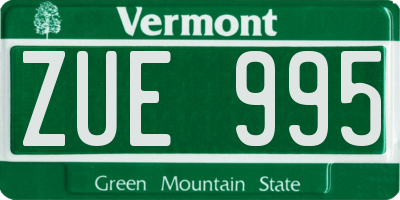 VT license plate ZUE995