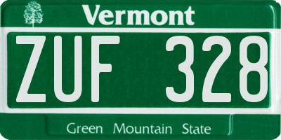 VT license plate ZUF328