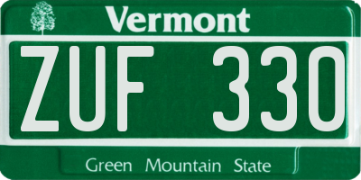 VT license plate ZUF330