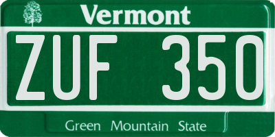VT license plate ZUF350