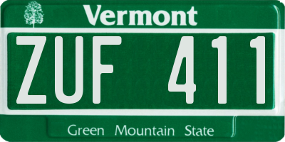 VT license plate ZUF411