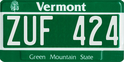 VT license plate ZUF424