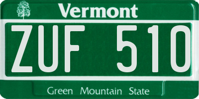 VT license plate ZUF510