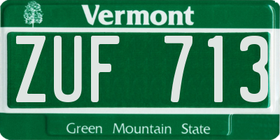 VT license plate ZUF713