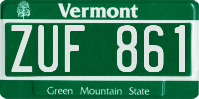 VT license plate ZUF861