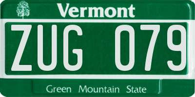 VT license plate ZUG079