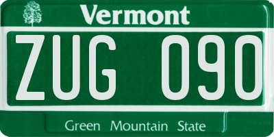 VT license plate ZUG090