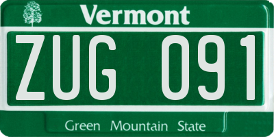 VT license plate ZUG091