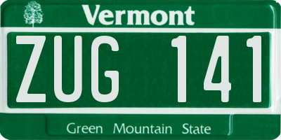 VT license plate ZUG141