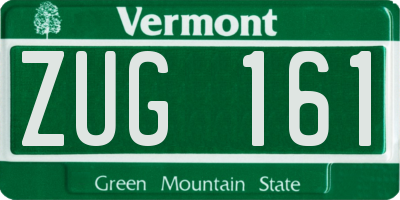 VT license plate ZUG161