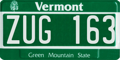 VT license plate ZUG163