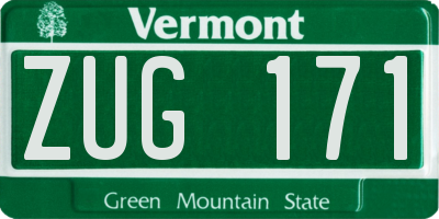 VT license plate ZUG171