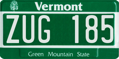 VT license plate ZUG185