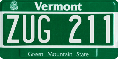 VT license plate ZUG211